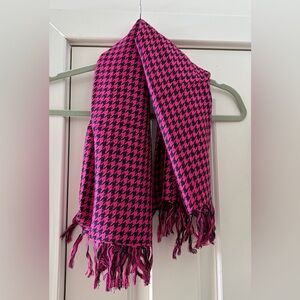 Pink and Black Houndstooth Scarf